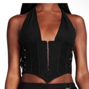 NWOT I Am Gia Black Corset Top